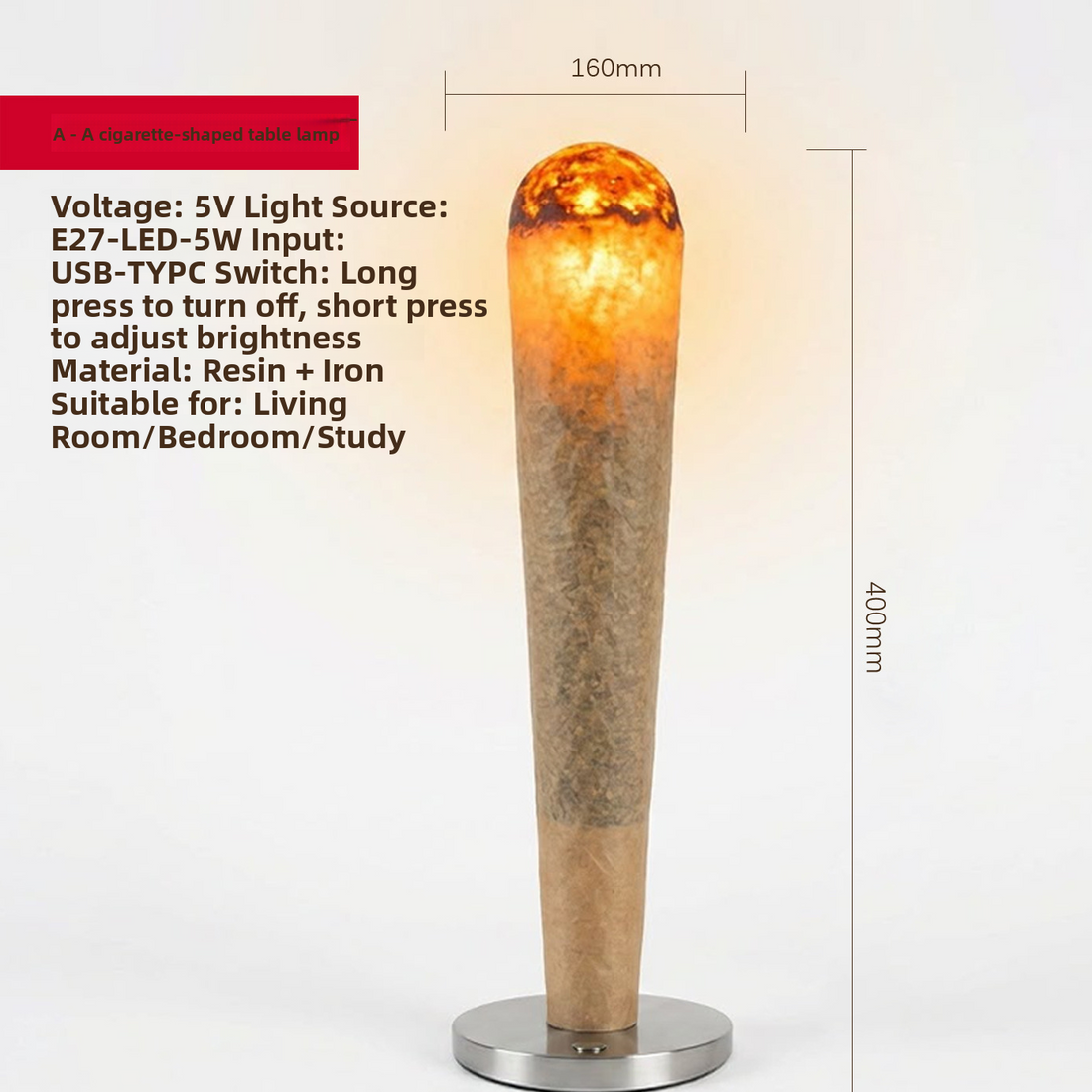 Creative simulation bonfire atmosphere table lamp