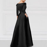 Elegant V-Neck Slit Evening Gown