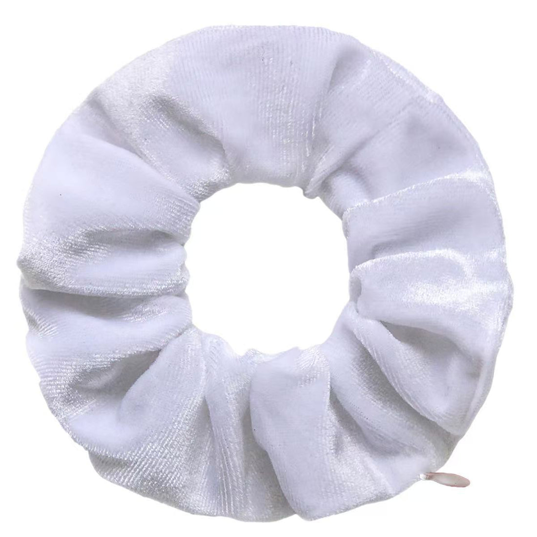 Korean Style Velvet Zipper Scrunchie Adjustable Ponytail Holder Hair Accessory