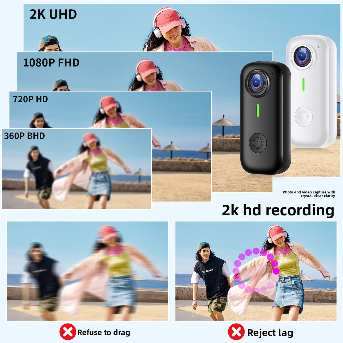 Portable Neck Hanging Camera with Magnetic Mount