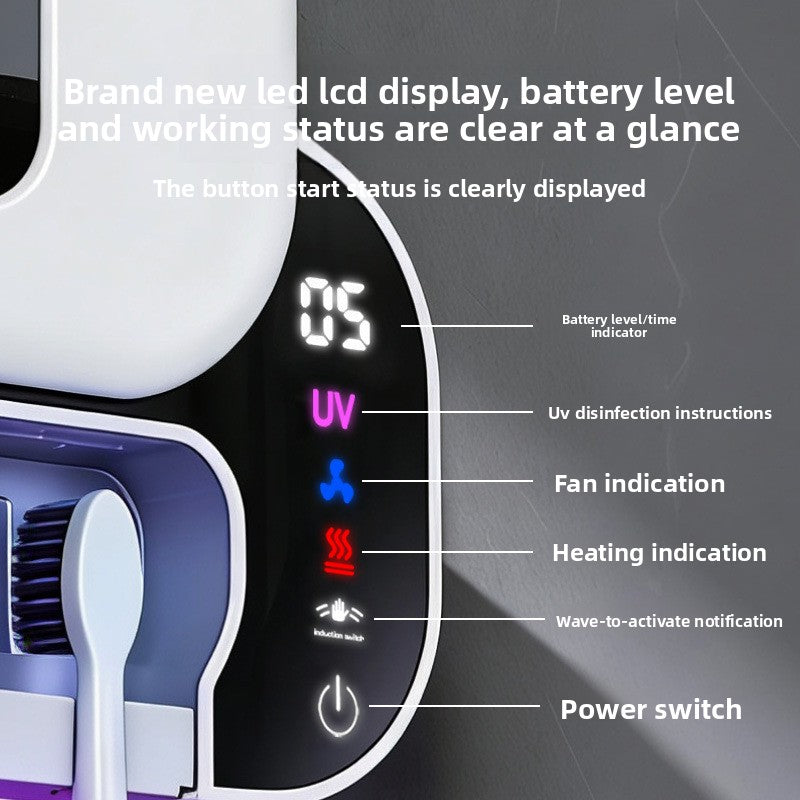 Wall-mounted UV toothbrush sterilizer with sensor lid, photo 4