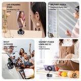 Strong Magnetic Car Phone Holder Foldable Design 360° Adjustable Vacuum Mount for Car/Desk/Bathroom/Universal Use