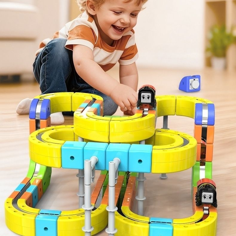 Magnetic Levitation Train Set with Building Blocks