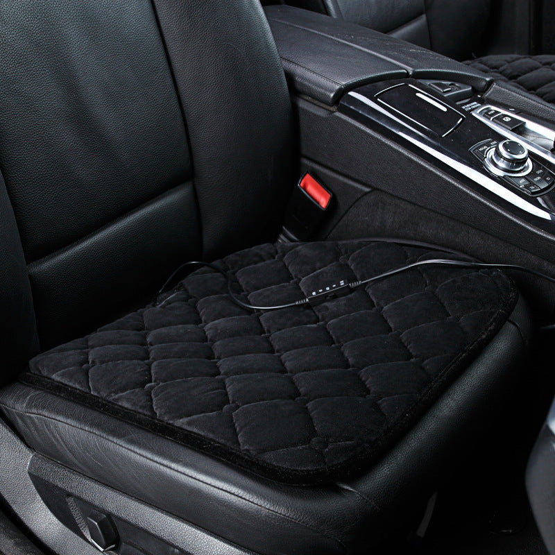 Plush Heated Car Seat Cushion 12V USB Winter Warmer, image 7 of 20