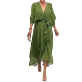 Elegant Bat Sleeve Long Dress