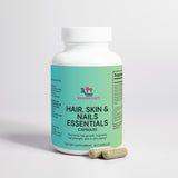 Bottle of hair skin and nails vitamins for daily beauty routine