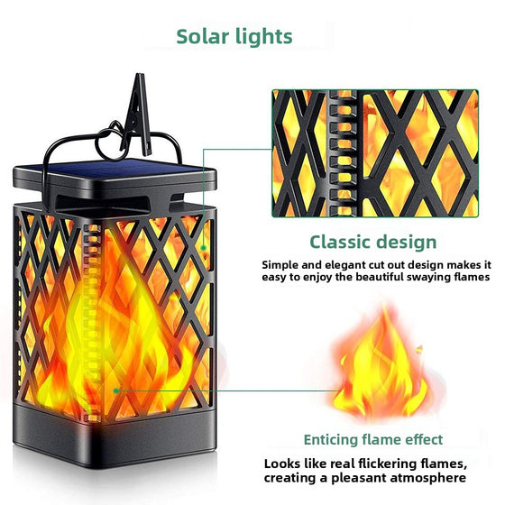 Solar Powered Outdoor Flame Effect LED Lantern Decor product image 2