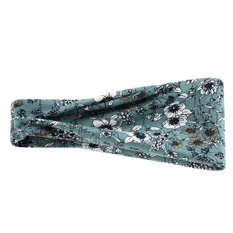 Floral Elastic Printed Wig Headscarf Headband Sports Sweat-Absorbent Hair Accessory