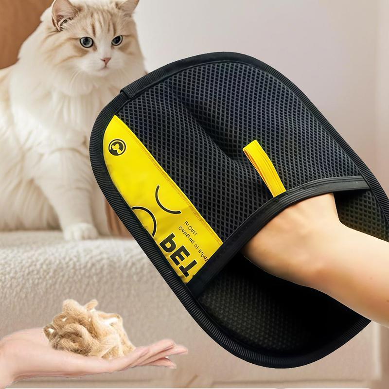 Pet hair removal grooming glove