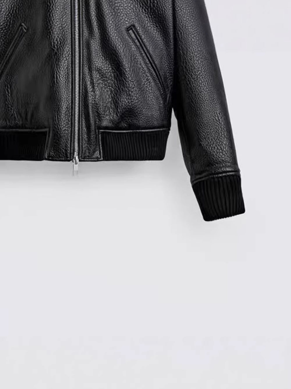Loose Imitation Leather Zip Jacket Coat Leather Coat