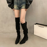 Womens Suede Over-the-Knee Boots