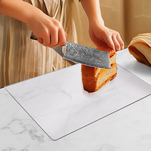 Food-Grade Acrylic Cutting Board, Reversible Anti-Mildew Fruit Vegetable Chopping Mat with Bent Edge for Kitchen Counter