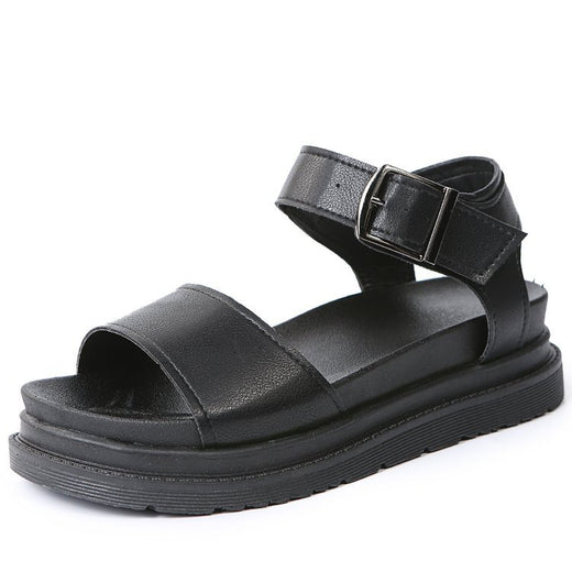 New Design Womens Flat Roman Sandals Thick Hollow Out Sandals