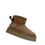 Classic Sheepskin Snow Boots with Ribbon Bow