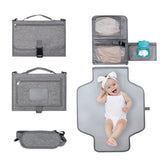 Baby changing pad unfolded showing pillow