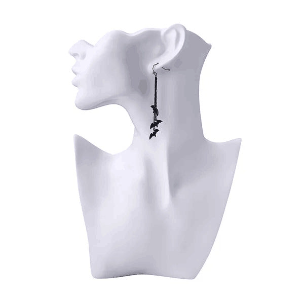 Bat Tassel Earrings Halloween Gothic Jewelry