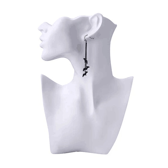 Bat Tassel Earrings Halloween Gothic Jewelry