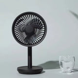 Youpin SOLOVE 5W USB Desktop Table Fan 4000Mah USB Rechargeable 3 Modes Wind Speed Cooling Oscillating Black Fan 3Colors
