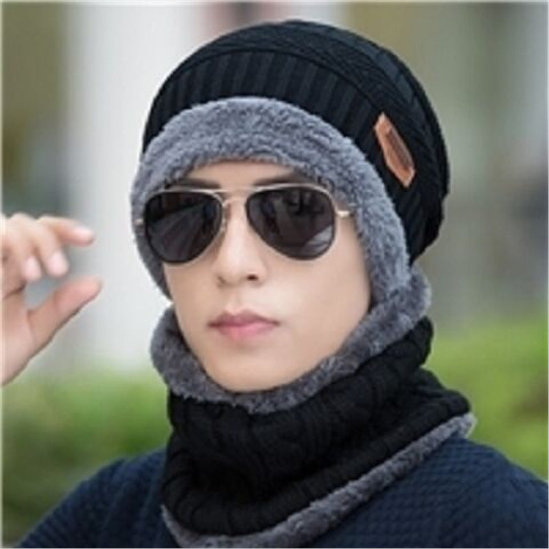 Winter cashmere padded warm wool cap