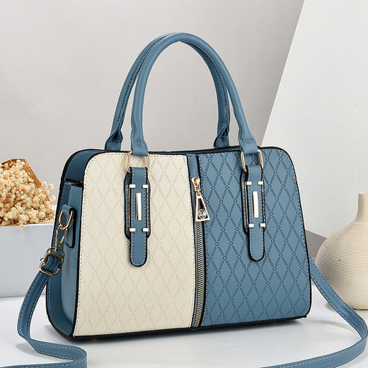Color-Blocking Women Handbag Large Tote