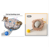 Self-rolling cat toy in red color