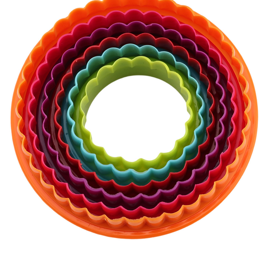 Colored plastic cookie cutter mold
