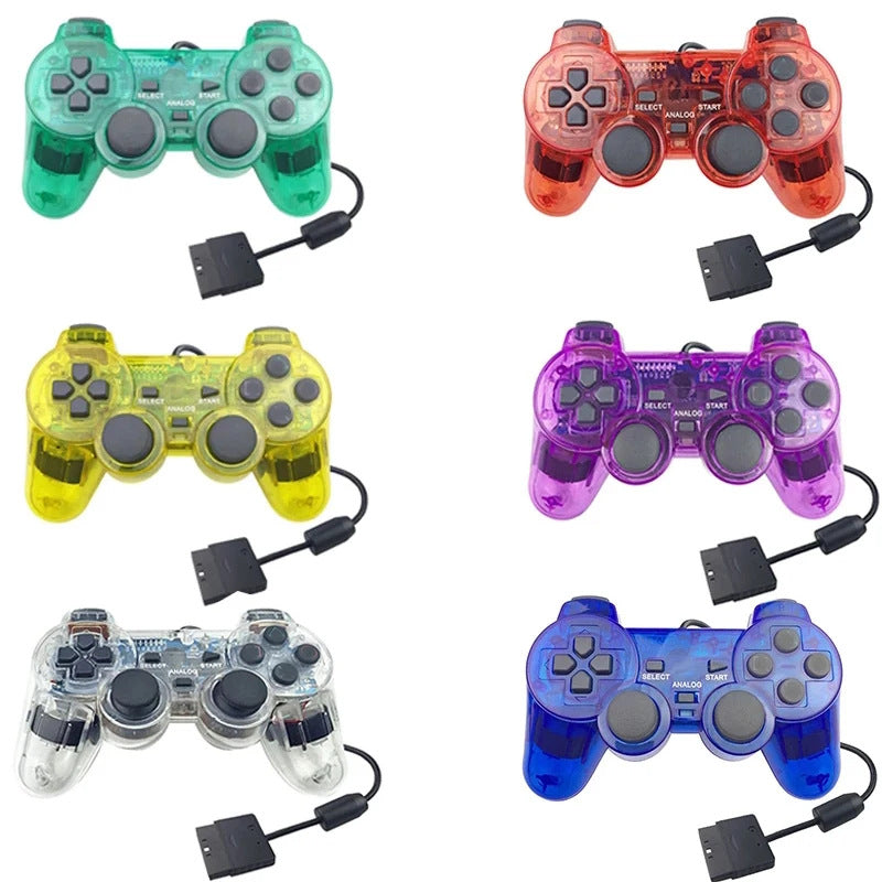 P2 Wired Dual Vibration Transparent Game Controller