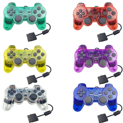 P2 Wired Dual Vibration Transparent Game Controller