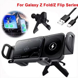 Wireless car charger mount holding a phone