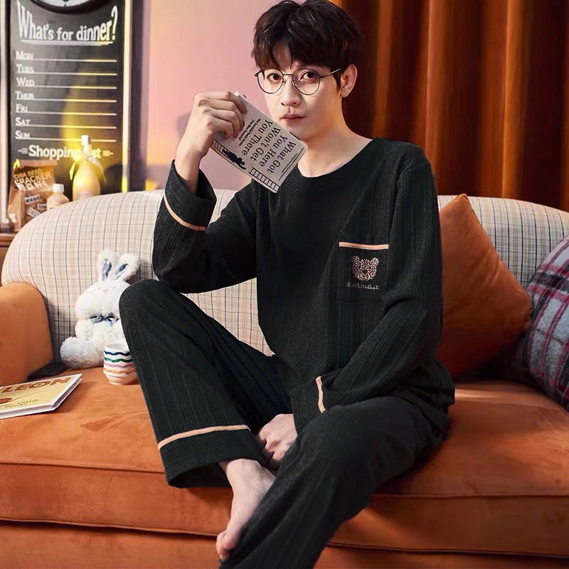 Men's long-sleeved long-pants pajamas