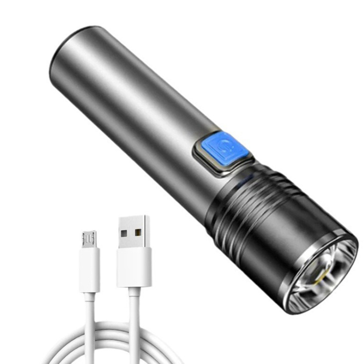 USB Rechargeable Aluminum Alloy LED Flashlight