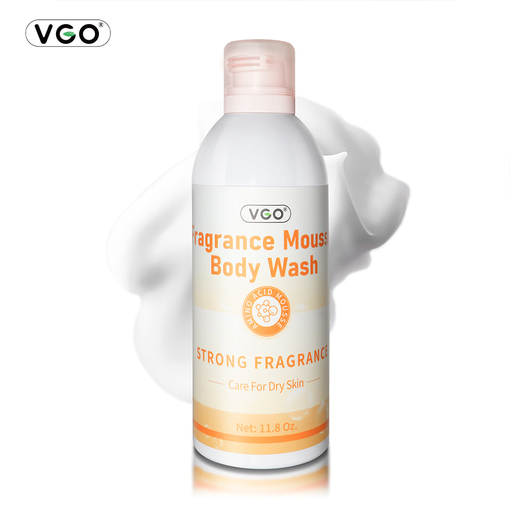 Fragrance mousse body wash bottle packaging front view