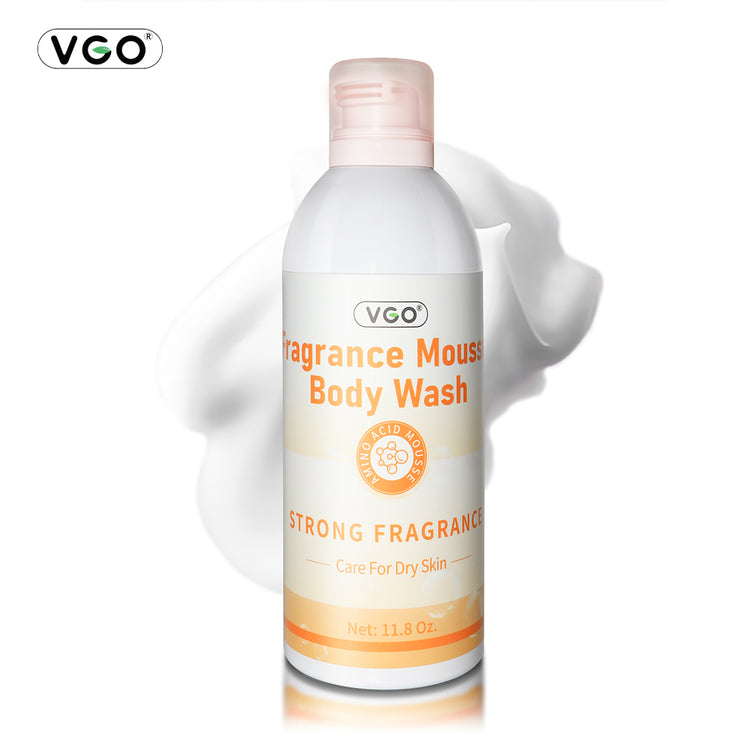Fragrance mousse body wash bottle packaging front view