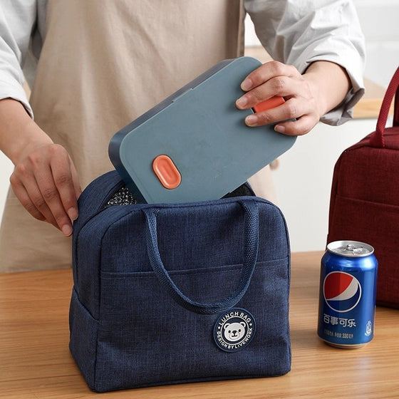 Lunch bag, aluminum foil insulated tote, portable bento box bag
