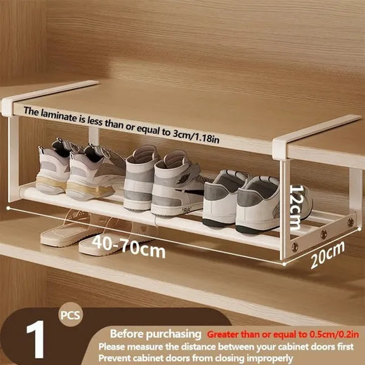 Iron shoe rack modules stacked vertically