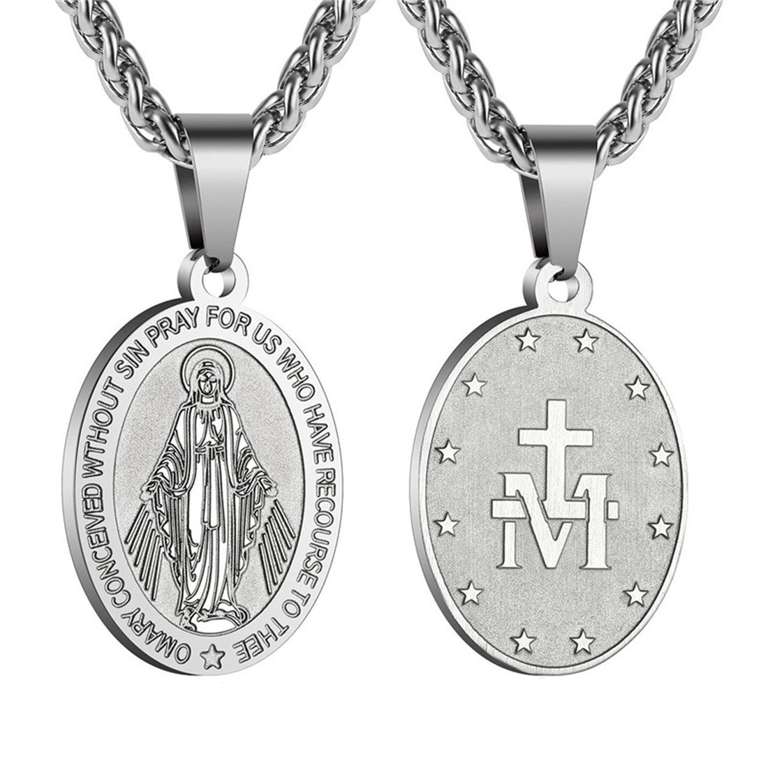 Retro oval double-sided pendant
