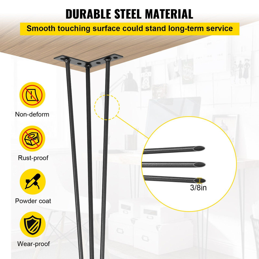 36 Inch Hairpin Table Legs Set of 4 4