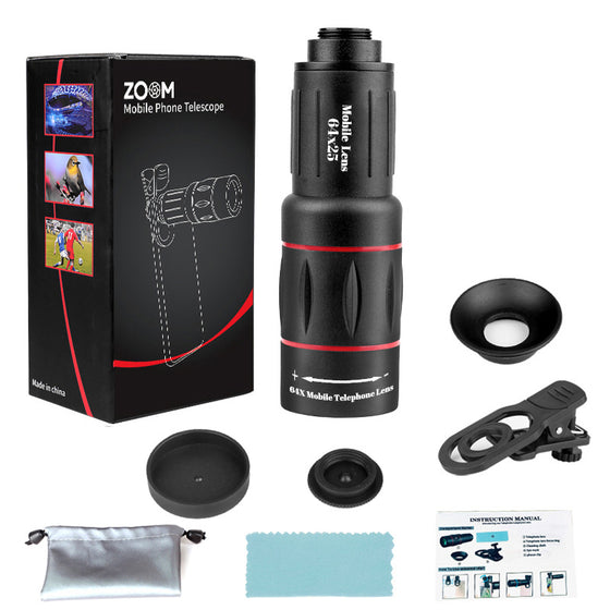 64x Telephoto Lens with Anti-Shake Bracket for Smartphones Phone Accessories product image 6