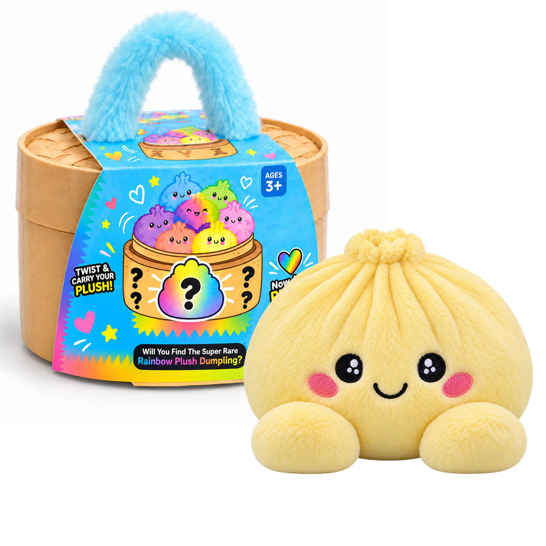 Cute Squishy Plush Dumpling Toy with Steamer Box Stress Relief Gift
