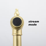 Folding kitchen faucet adjustable reach side view