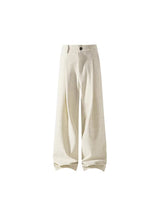 Loose Wide-Leg Straight Floor-Length Trousers