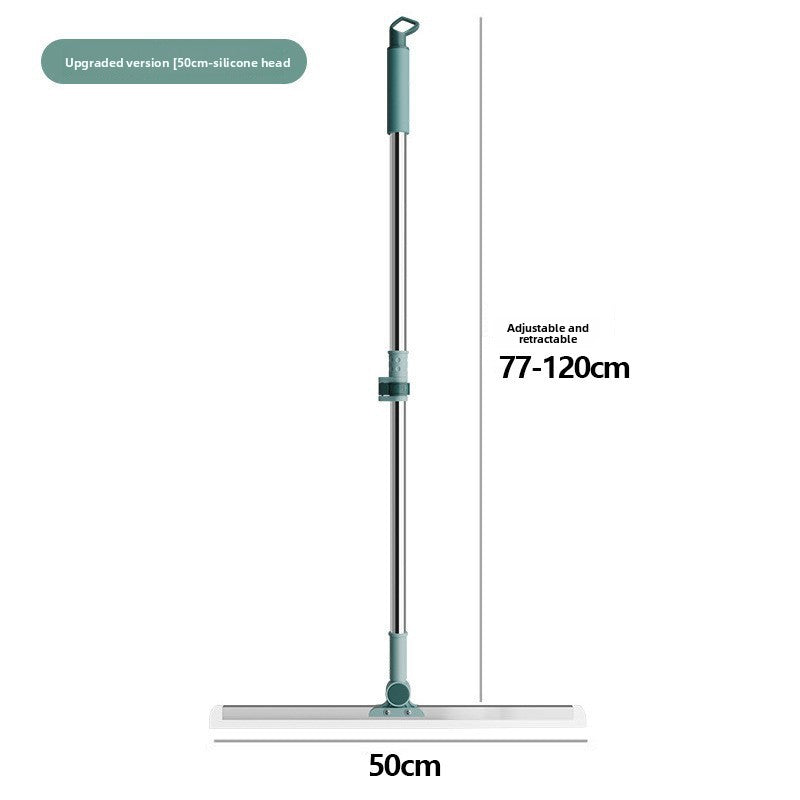 Household floor scraping and water sweeping broom