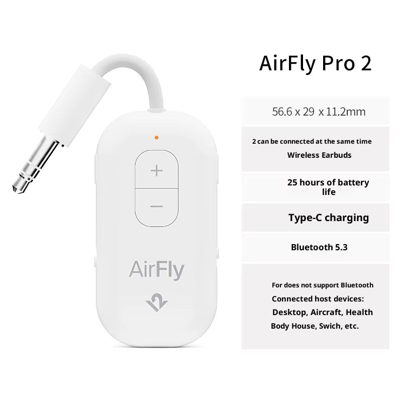 Airfly Pro2/Se Wireless Headphones Bluetooth Receiver Transmitter Aux Car to Audio Cable 3.5Mm Audio Jack Universal