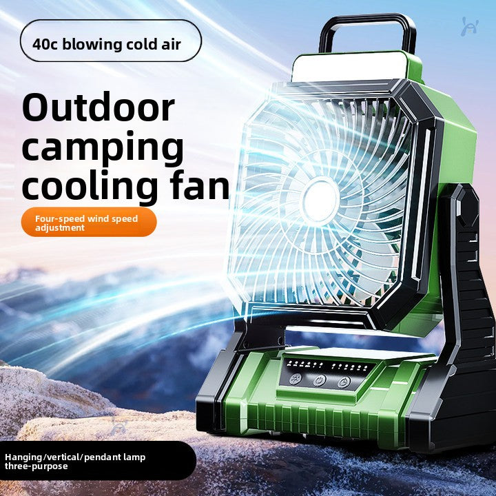 Portable Camping Fan with Light and Power Bank