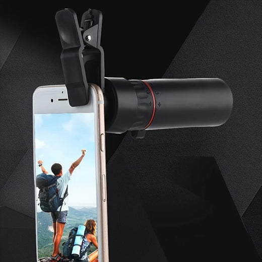 Monocular telescope smartphone clip mount detail