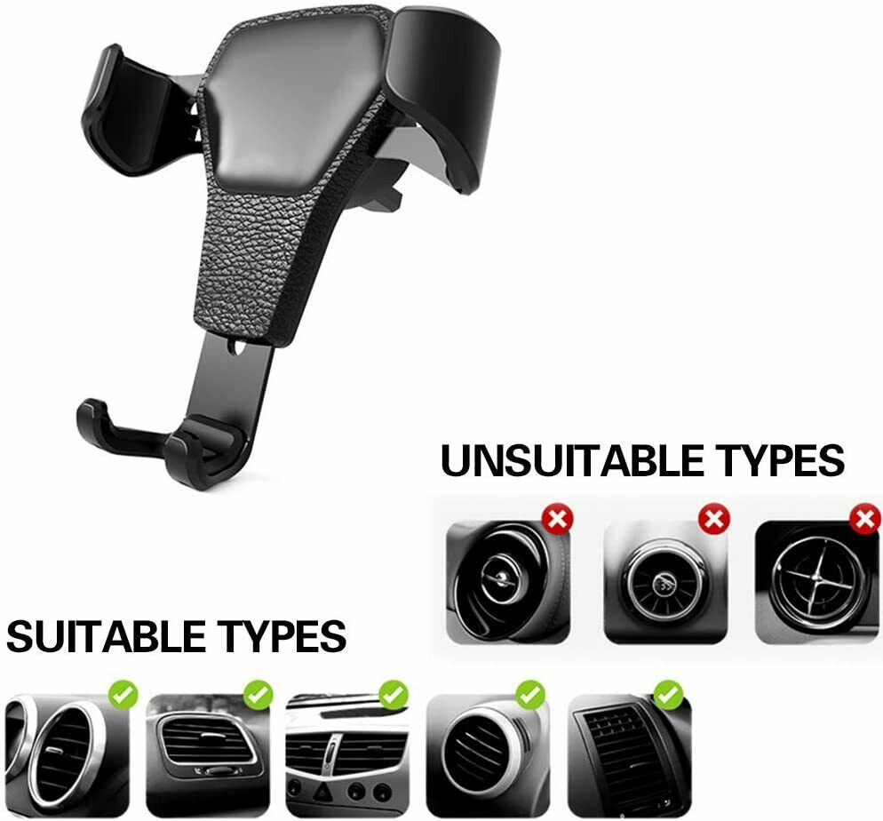 Gravity car phone holder air vent mount full product view