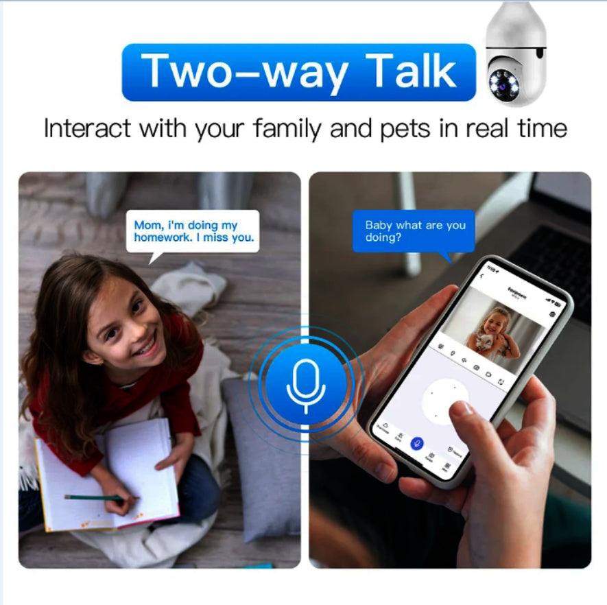 Two-way talk between a child and a parent through the camera app