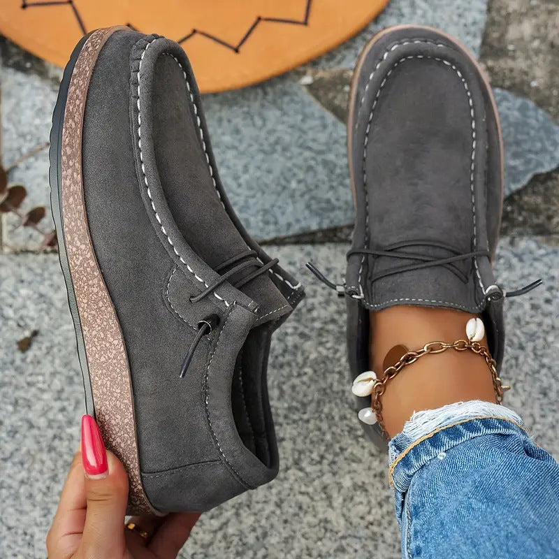Nubuck Leather Flat Casual Shoes