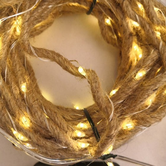 Solar Powered LED Hemp Rope Fairy Lights Decor product image 4
