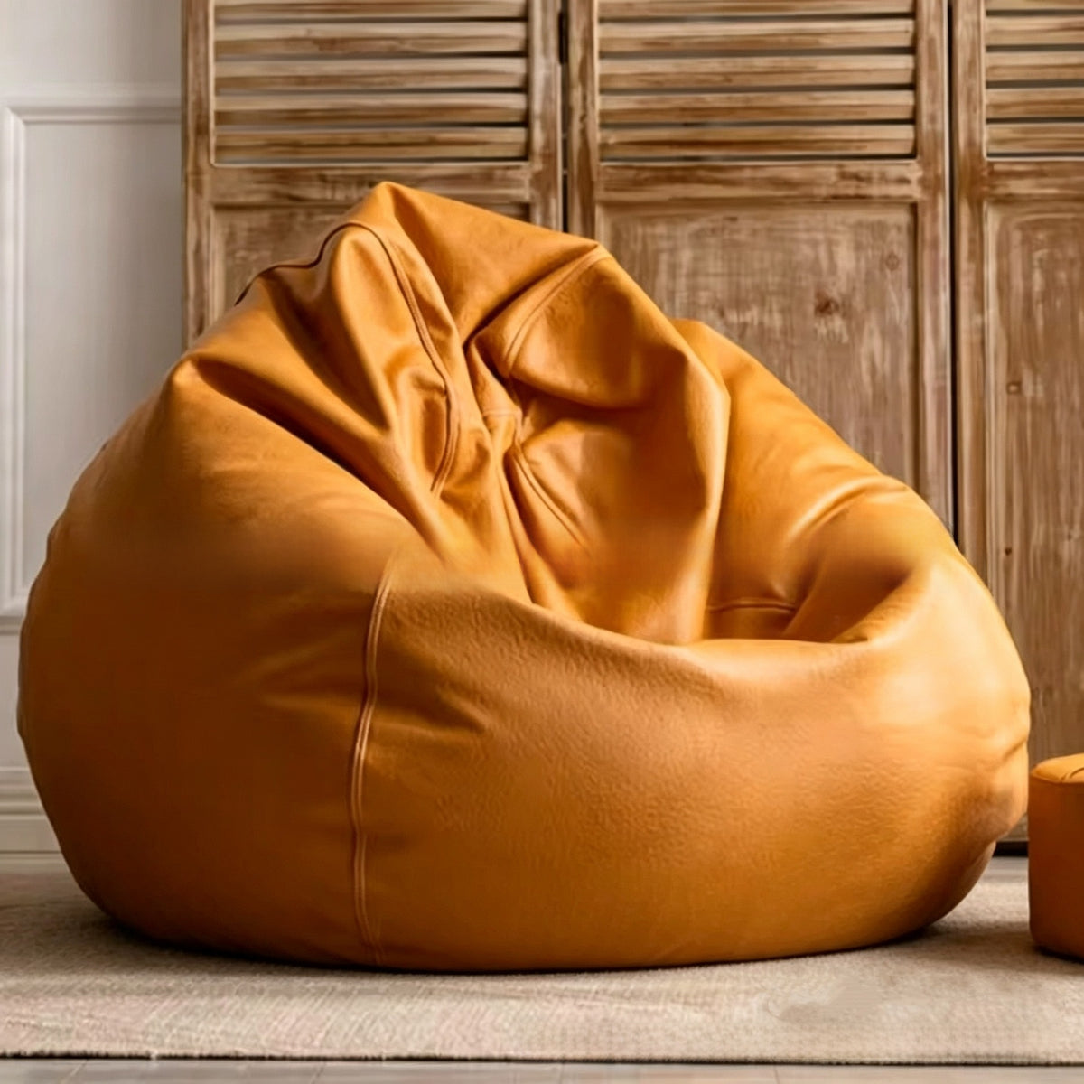 Faux Leather Pear-Shaped Bean Bag Cover